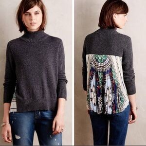WINTER SALE ** Moth Gray Sweater with Colorful Back Design